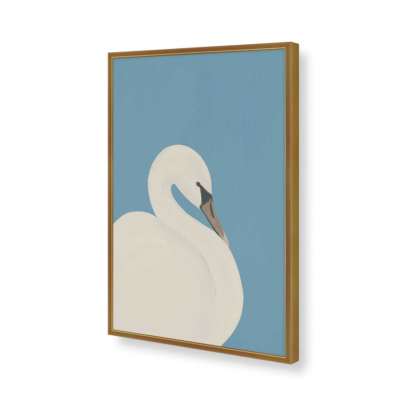 «White Swan 3» par Thingdesign, reproduction d'art sur toile, H 16 po x l 12 po, Doré