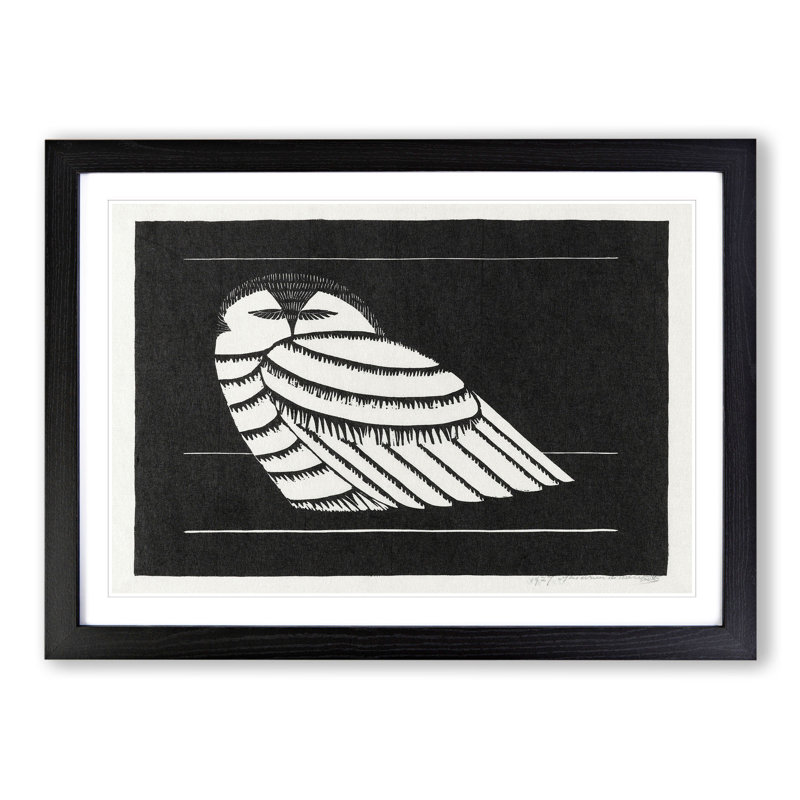 Snowy Owl by Samuel De Mesquita - Picture Frame Painting, Black Framed, 27cm H x 36cm W x 2cm D