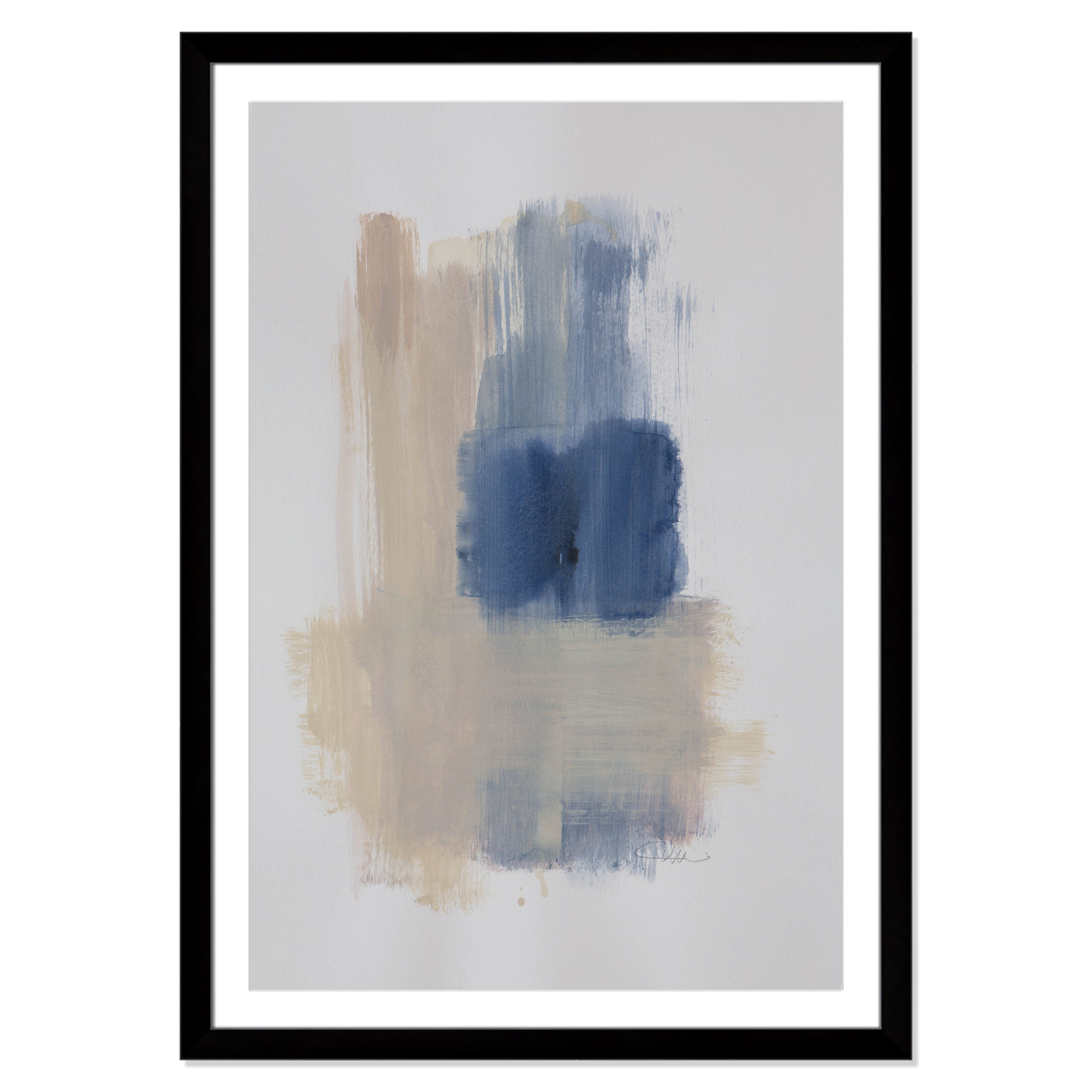 Powder Room Wash III by Casa Fine Arts, Black Cube Frame Matted, 49" H x 35" W x 1.25" D  