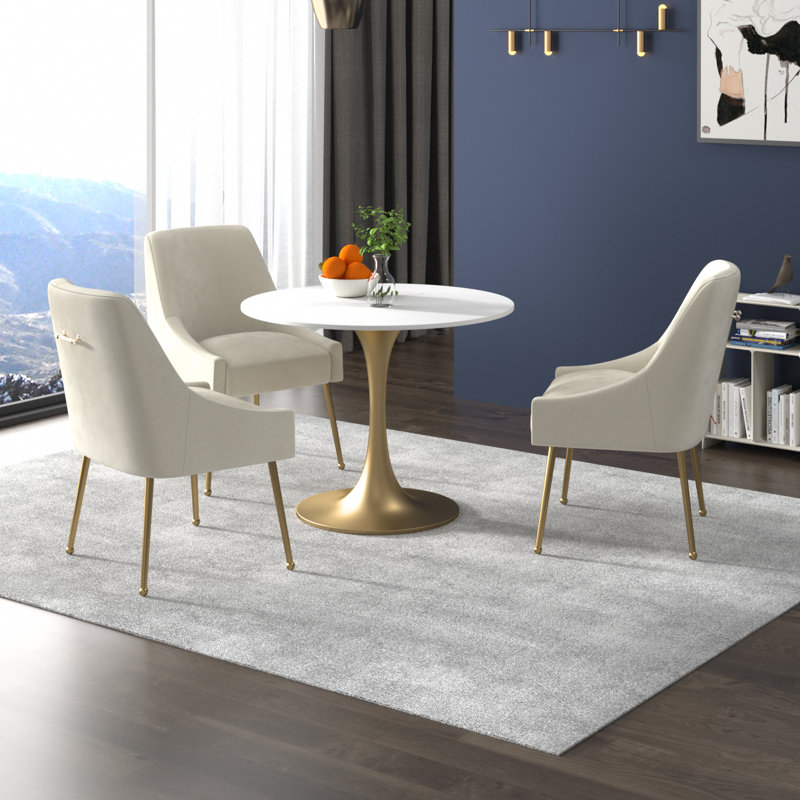 Chaise d'appoint en velours 21,25 po Khivi, Blanc