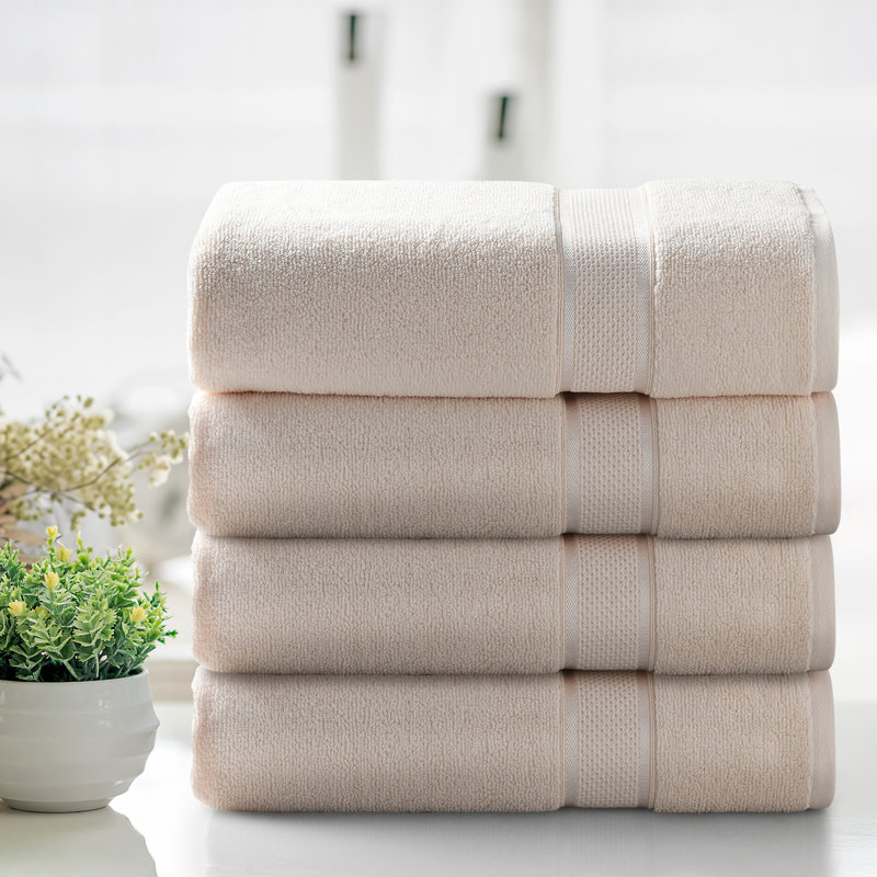 Ensemble de draps de bain en coton 2 pièces Kathy Ireland, 4, Crème, crème