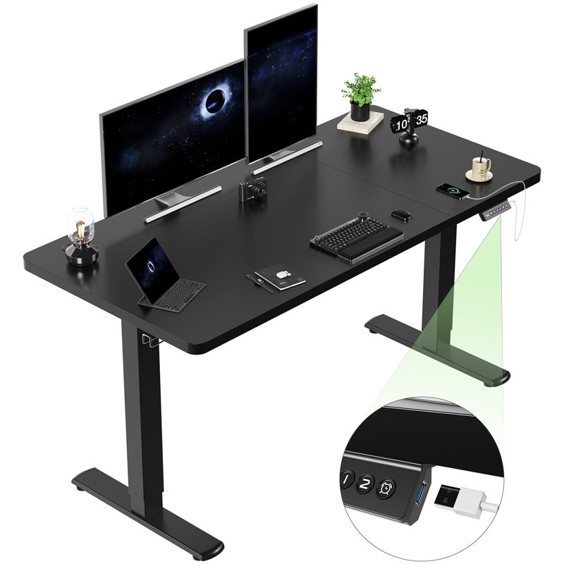 Electric Standing Desk Height Adjustable Desk Sit Stand Desk With Time Reminder Stand up Desk 2 Memory Setting Electric Desk 