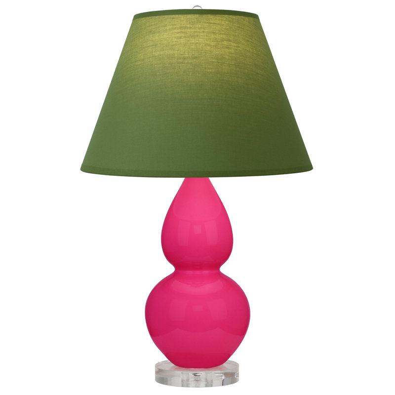 Petite lampe d'appoint à double gourde, Thé vert / taupe, Rose Razzle