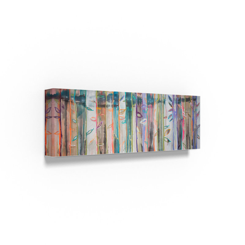 Colorful Abstract Bamboo Canvas Art in Multicolor