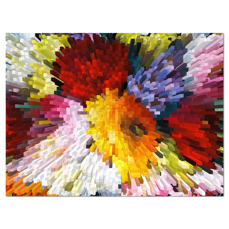 « extrusive 3d fabric floral », impression sur toile tendue, H 20 po x l 20 po x P 1 po