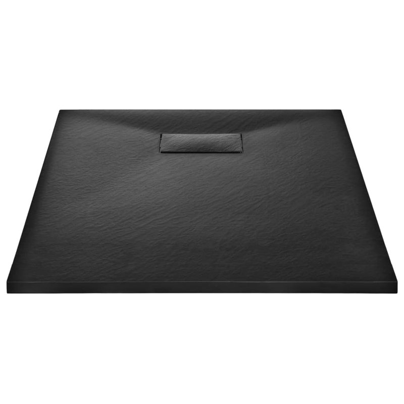 Bac de douche VidaXL avec plateau de douche central et plateau de douche SMC rectangulaire, Noir