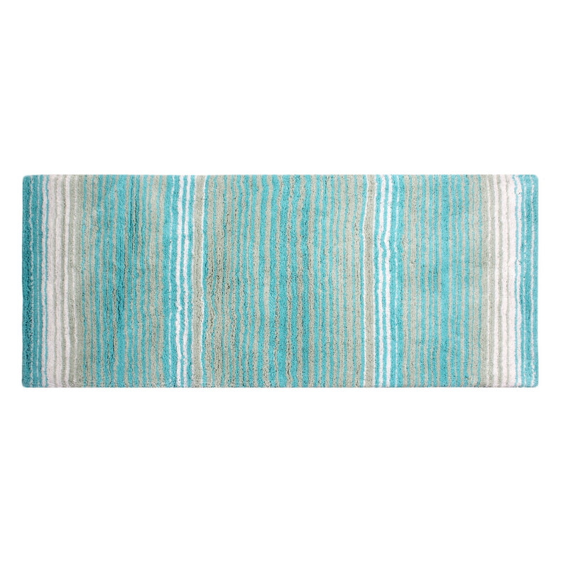 Griffie Plush 100 % Cotton Bath Rug, Turquoise, Single - 21" L x 54" W