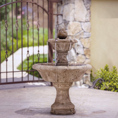 Toscano Handcrafted Outdoor Concrete / Cement Weather Resistant Floor Fountain