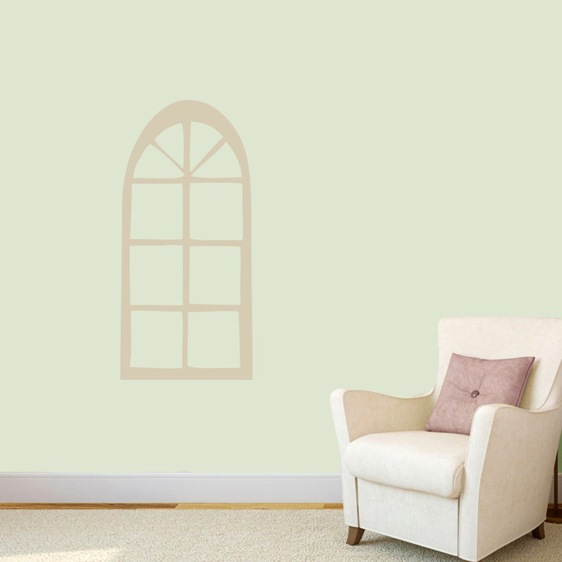 Décalcomanie murale fenêtre arched Rex, Beige clair
