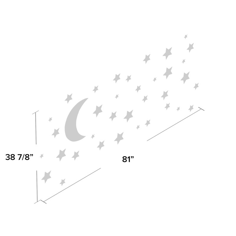 Adhésif décoratif lune et étoiles, Noir