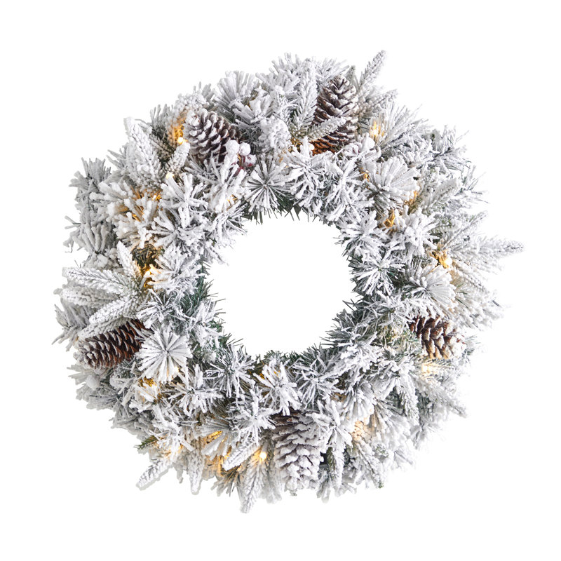 Faux Lighted 20'' Wreath