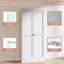Organisateur de garde-manger autoportant en métal blanc de 61 po, 4 tablettes réglables, 110 lb par tablette, 30 outils de configuration, surface de teinture, profilé peu encombrant avec capacité de 110 lb, assemblage, coffre-fort familial,