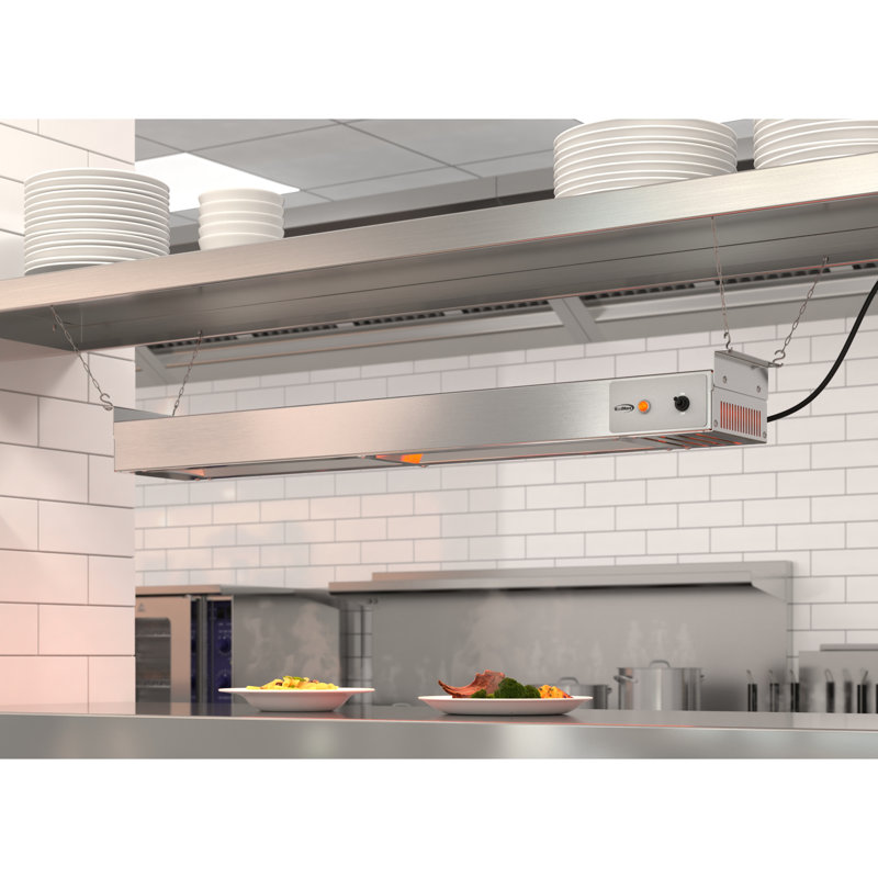 Chauffe-plats commercial 36 watts à haute puissance avec commandes à bascule et cordon - 120 V, 850 W, homologué UL en acier inoxydable (km-wstrip-36)