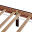 Grand lit en bois de pin avec tête de lit tapissier et pied de lit à panneau, avec deux pieds de support de rail de lit et pieds de support de plateforme centrale-1279577129