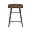 Ensemble de salle à manger 7 pièces, fini brun, hauteur du comptoir, comprenant une table, un repose-pieds en métal et 6 tabourets sur une structure en bois robuste.-2110987516