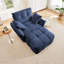 Chaise rembourrée en chenille avec repose-pieds en tissu-44802662