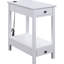 Élégante table de rangement blanche avec port, 2 tiroirs et une conception rectangulaire fonctionnelle
