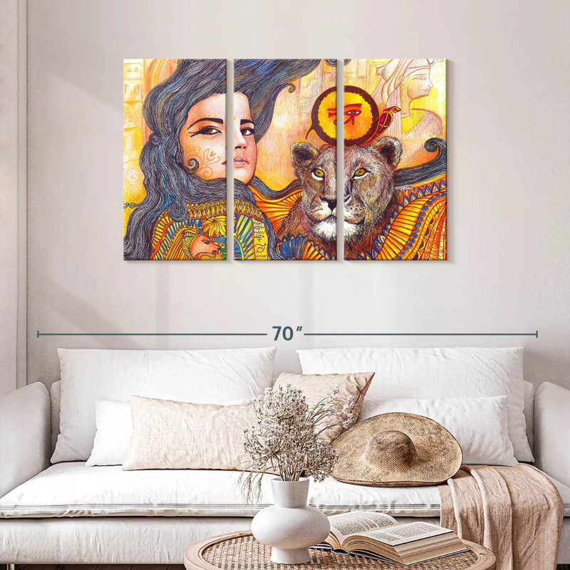 Déesse Leisha Sekhmet, H 28 po x l 45 po