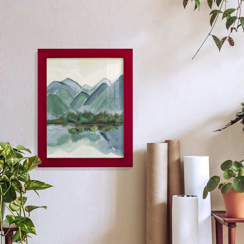 «Be Clear To Reflect I» - reproduction de cadre photo, Cadre rouge, H 15 po x l 12 po x P 1 po