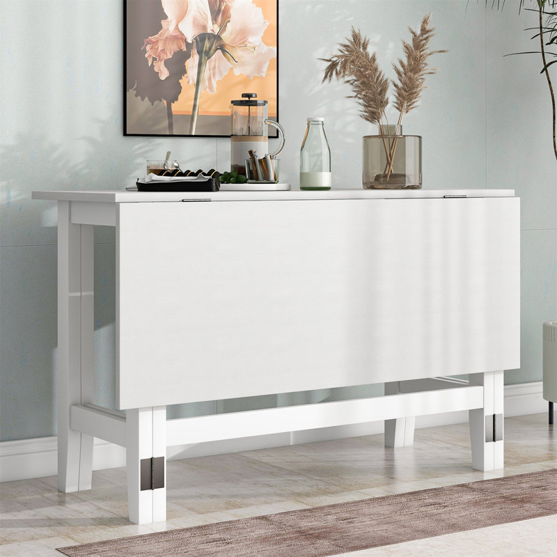 Table de salle à manger extensible en bois avec rallonge pour petits espaces Topmax Farmhouse, Blanc