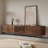 Mid-Century Modern TV Stand, Sliding Door, Fully Assembly-114660536-114660534