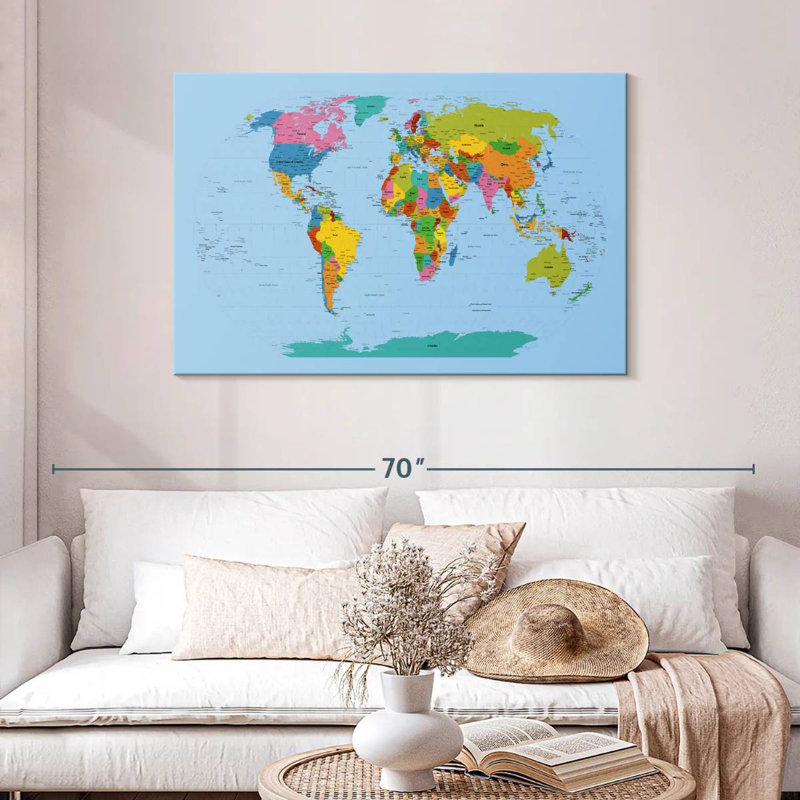 Carte du monde Aliaz, H 30 po x l 45 po