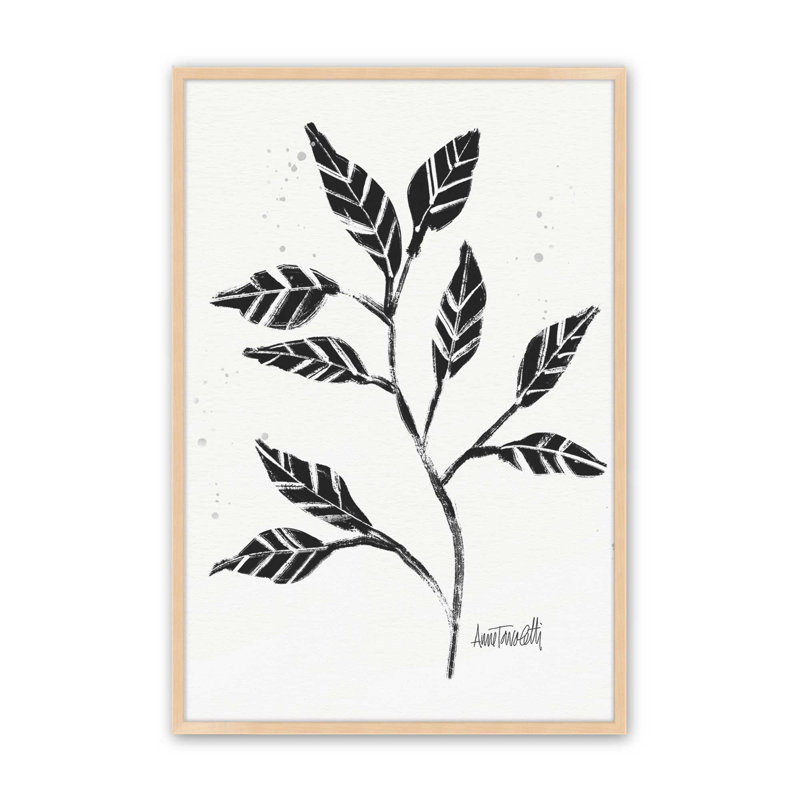 and  Botanicals V Print, Open Corner Framed, Raw Maple, 11" H x 9" W