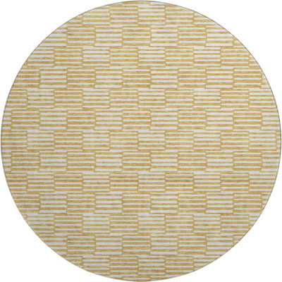 Premium Machine Washable Prisco Gold Rug