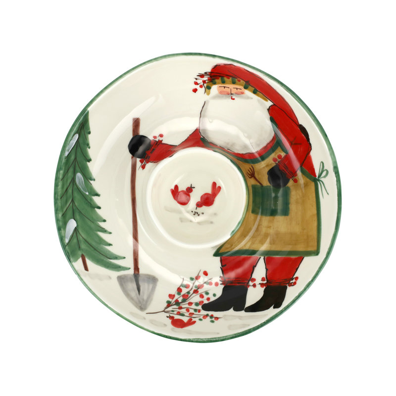 VIETRI Old St. Nick Chips And Dip Platter