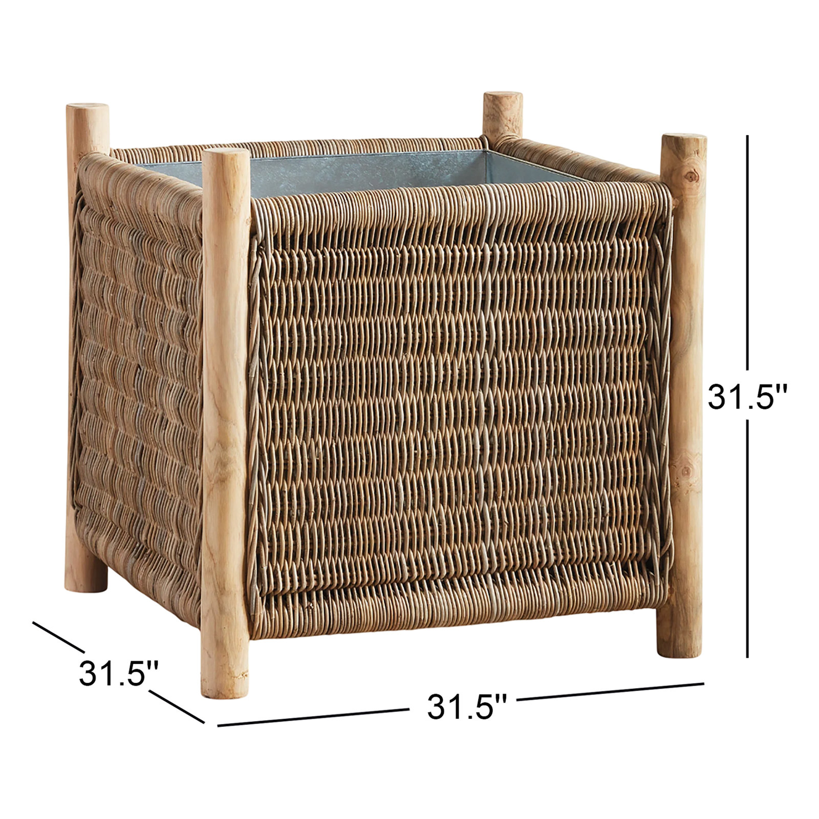 Cathay Planter Box, 31.5" H x 31.5" W x 31.5" D