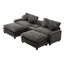 Canapé modulaire contemporain en chenille de 111 po avec deux repose-pieds amovibles, deux ports USB, deux porte-gobelets et une grande boîte de rangement-1732662516