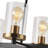 8-Light Clear Glass Pendant Black Dimmable Iron
