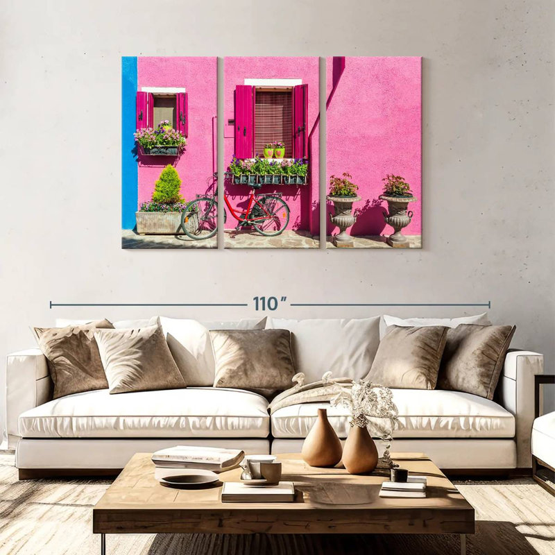 Lilie rose Burano House, H 48 po x l 74 po
