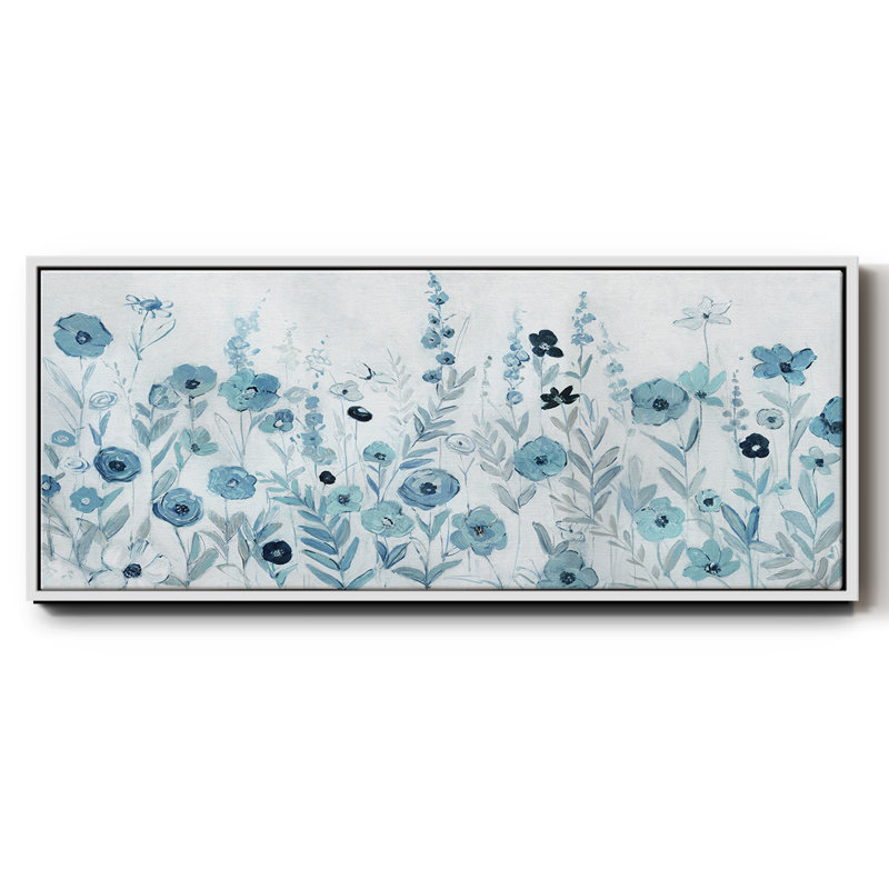 Endless Field of Blue- Framed Canvas, 12" H x 30" W