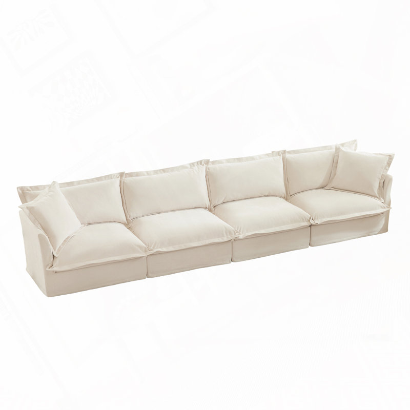 Canapé en chenille, Crème, 4