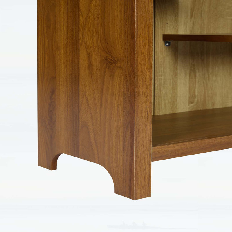 Armoire de rangement ouverte à 4 niveaux, Bois naturel / noyer