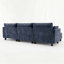 Ensemble de canapé moderne en chenille avec chargement USB et repose-pieds modulaire-574358069