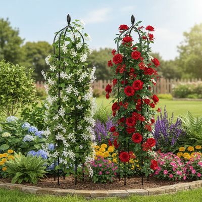Ensemble de 2 treillis de jardin Obelisk Black Garden