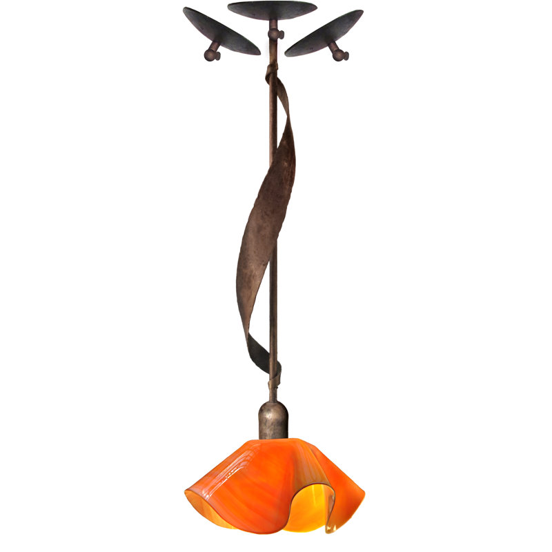 Luminaire suspendu géométrique 1 lumières unique Sapin, Mandarine, Noir