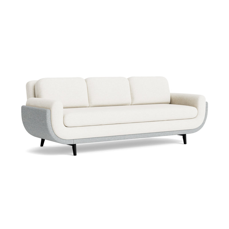 Regatta 100 Sofa, Textured Slub Weave-LinenSky Blue, Black