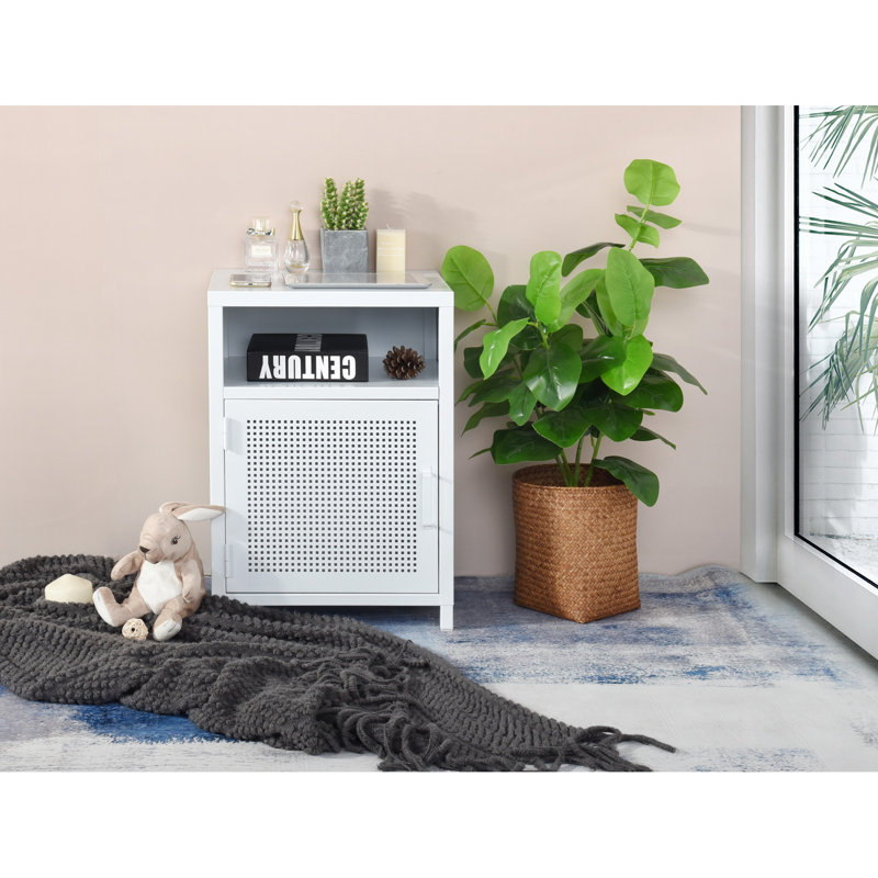 Evelina 39cm W Bedside Table, White