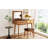  43.3" Classic Wood Makeup Vanity Set with Flip-Top Mirror and Stool, Dressing Table with Three Spacious Drawers and Ample Storage Space for Beauty Essentials, Brown