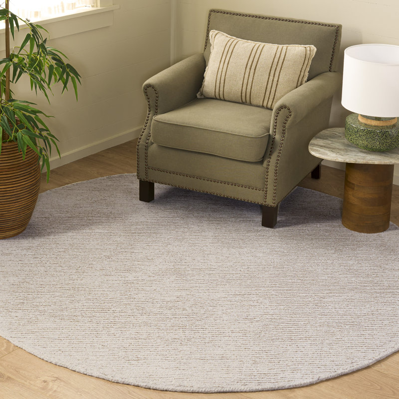 Abstract Hand Tufted Performance Abstract Indoor Rug, Round 6'