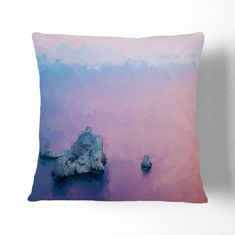 Sunset in Ibiza Spain Cushion with Filling, 40cm H x 40cm W x 15cm D, Stone
