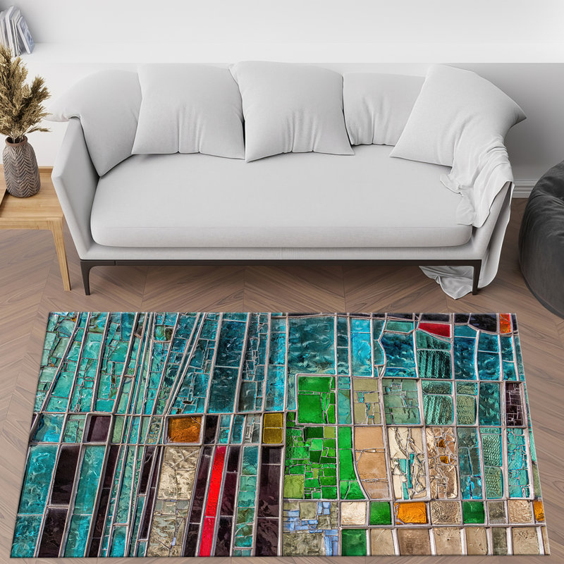 Exquisite Soft Pile Printed Rug with Harmonious Floral Design for an Elegant Touch in Your Living Space