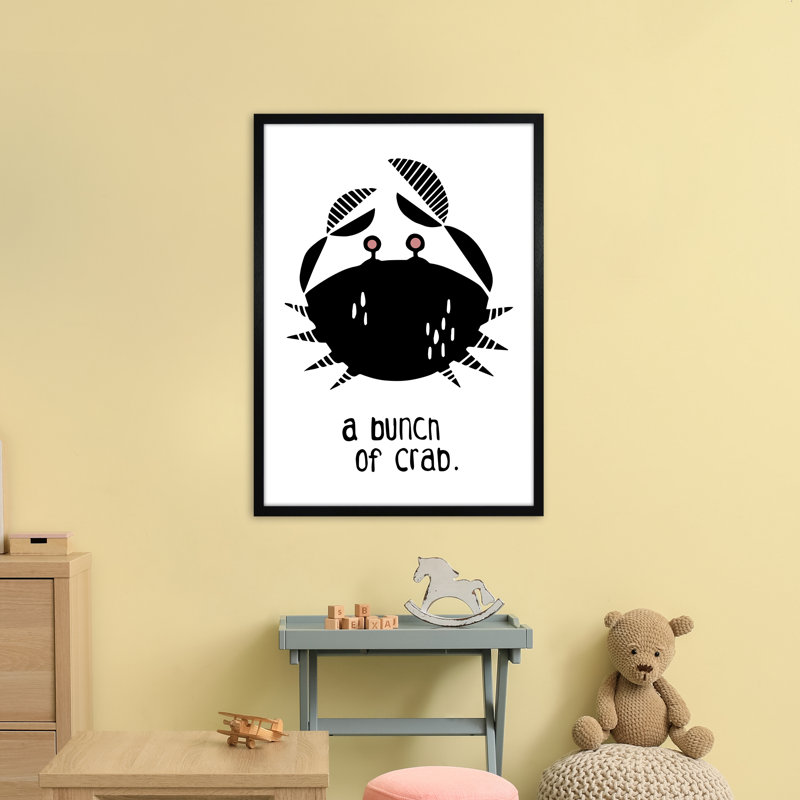Crab by Miniofmine - Print, 88cm H x 64cm W x 3cm D, Brown Framed