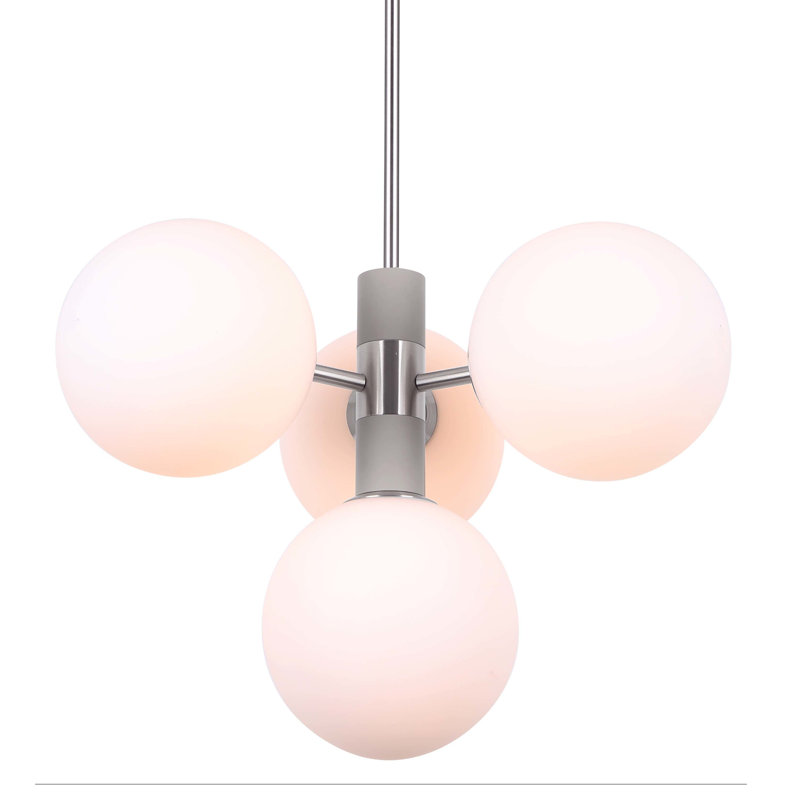 1 - Light Gray/Brushed Nickel Unique/Statement Pendant