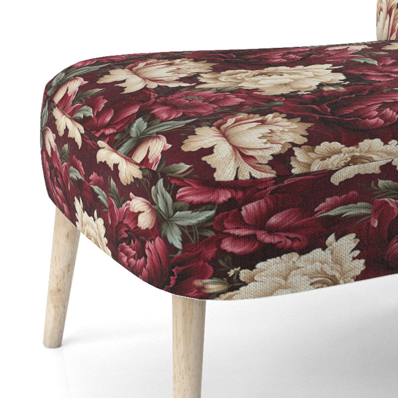 Chaise d'appoint rembourrée Cottage A, Motif victorien grand damassé régence VII