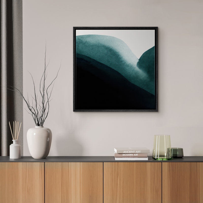 Reproduction d'art abstrait sur toile encadrée pour décoration intérieure moderne, Noir, H 24 po x l 24 po