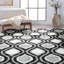 Tapis blanc / noir / gris à poils longs Brooklington-1986430505